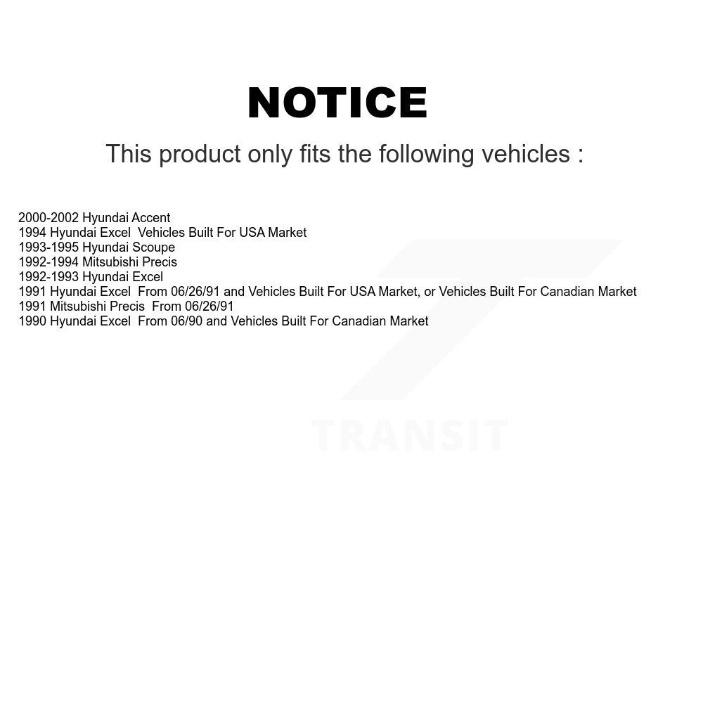 [Avant + Arrière] Kit de plaquette (céramique) de frein pour Hyundai Accent Excel Scoupe Mitsubishi Precis KCN-100463