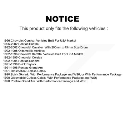 [Avant + Arrière] Kit de plaquette (céramique) de frein pour Chevrolet Cavalier Pontiac Sunfire Grand Am Buick Skylark Corsica Oldsmobile Achieva Beretta Sunbird Cutlass Calais KCN-100754