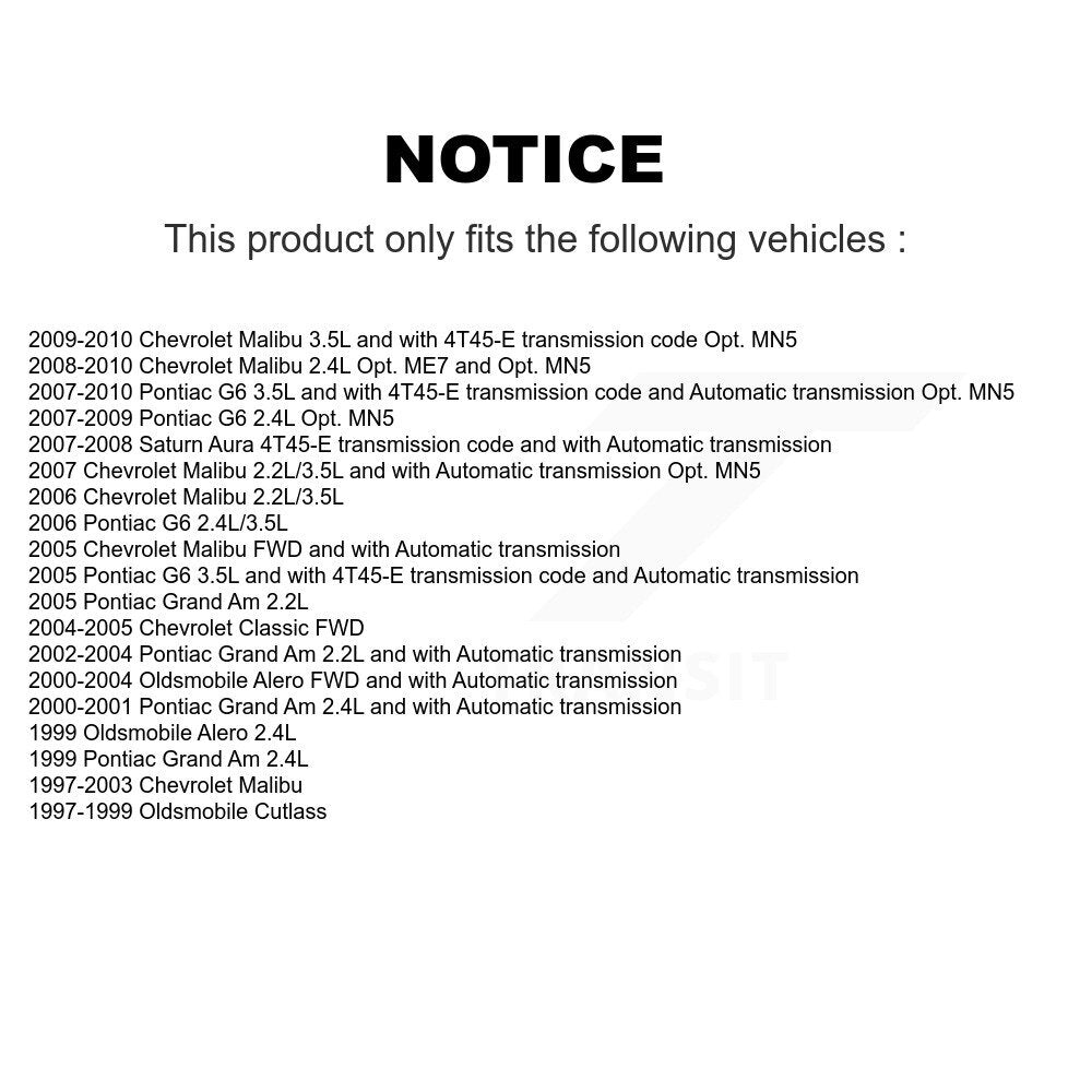 [Avant] Arbre de transmission CV pour Chevrolet Malibu Pontiac G6 Grand Am Oldsmobile Alero Saturn KCV-100002