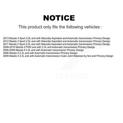[Avant] Arbre de transmission CV pour Mazda 5 3 Sport KCV-100017