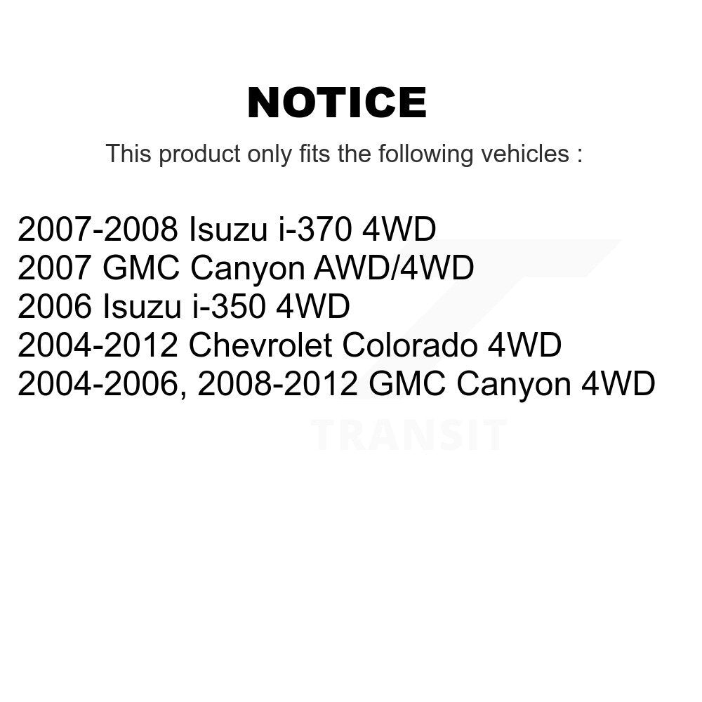 [Avant] Arbre de transmission CV pour Chevrolet Colorado GMC Canyon Isuzu i-350 i-370 KCV-100056