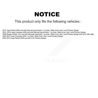 [Avant] Arbre de transmission CV pour Jeep Patriot Compass Dodge Caliber KCV-100069
