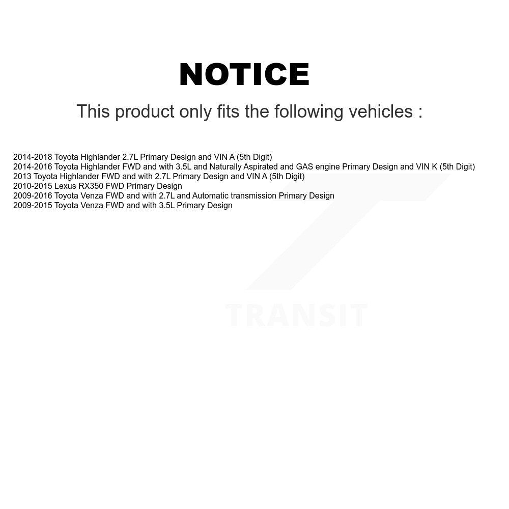 [Avant] Arbre de transmission CV pour Toyota Highlander Venza Lexus RX350 KCV-100074