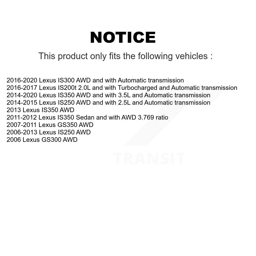 [Avant] Arbre de transmission CV pour Lexus IS250 IS300 IS350 GS350 GS300 IS200t KCV-100082