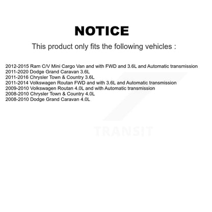 [Avant] Arbre de transmission CV pour Dodge Grand Caravan Chrysler Town & Country Ram C/V Routan KCV-100083