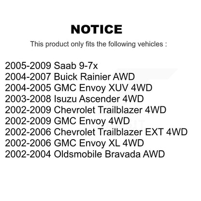 [Avant] Arbre de transmission CV pour Chevrolet GMC Trailblazer Envoy XL EXT Buick Rainier Bravada KCV-100101