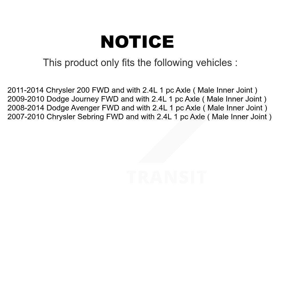 [Avant] Arbre de transmission CV pour Dodge Chrysler Journey 200 Avenger Sebring FWD with 2.4L KCV-100125
