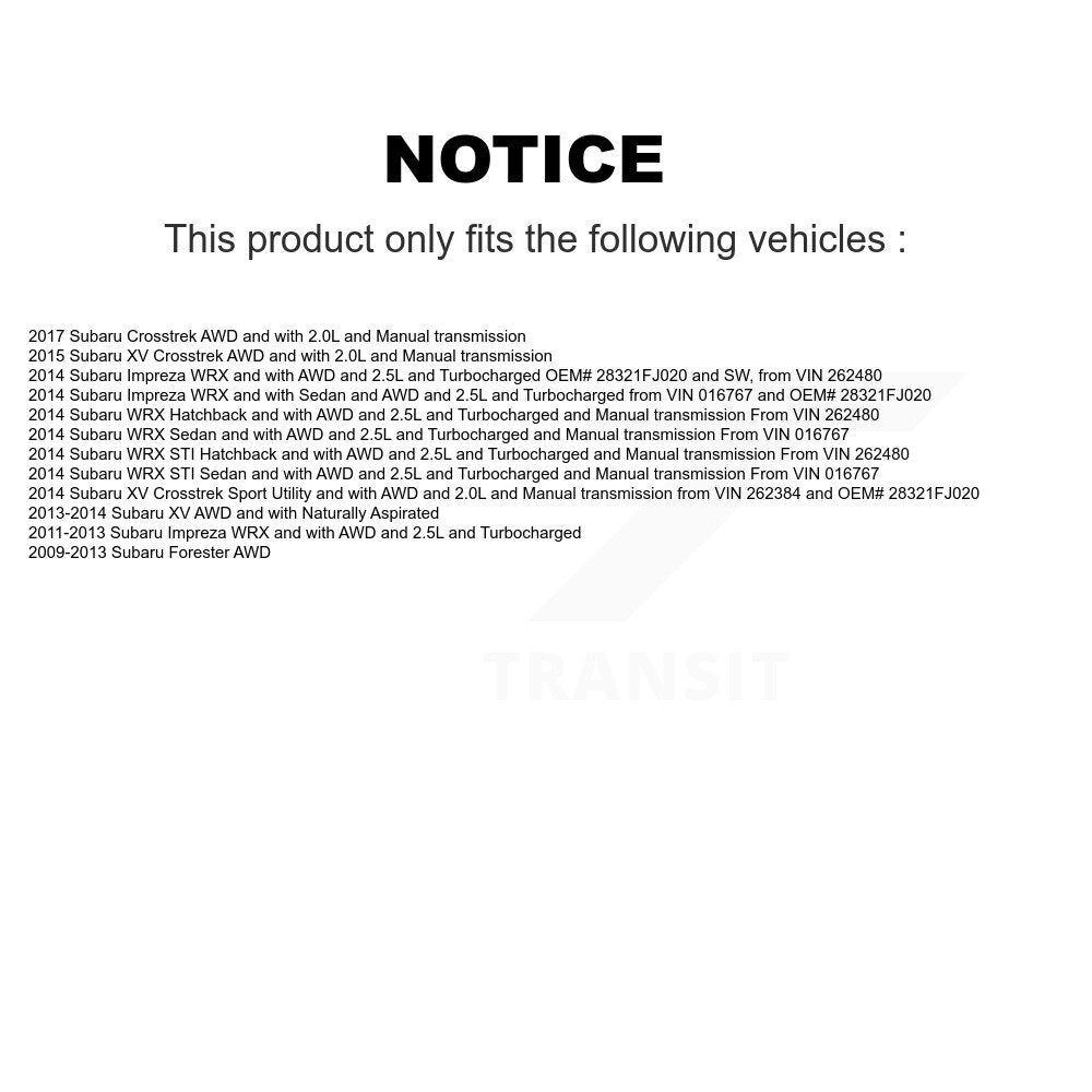 [Avant] Arbre de transmission CV pour Subaru Forester Impreza XV Crosstrek WRX STI KCV-100132