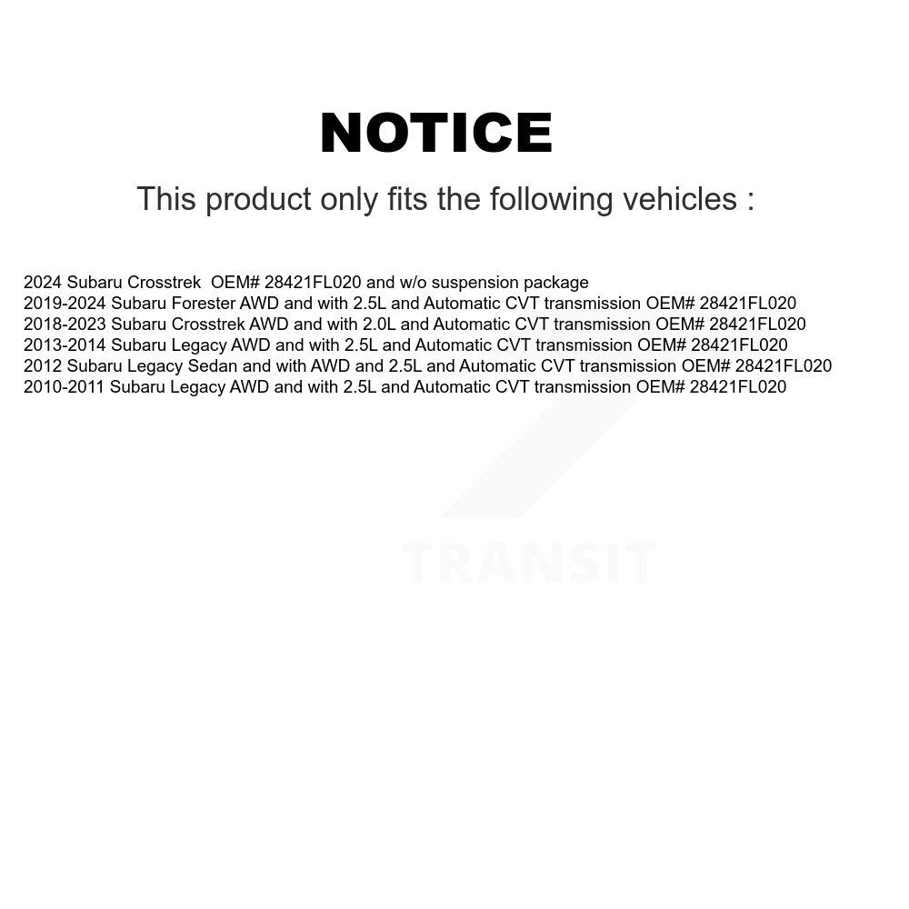 [Arrière] Arbre de transmission CV pour Subaru Crosstrek Forester Legacy KCV-100170