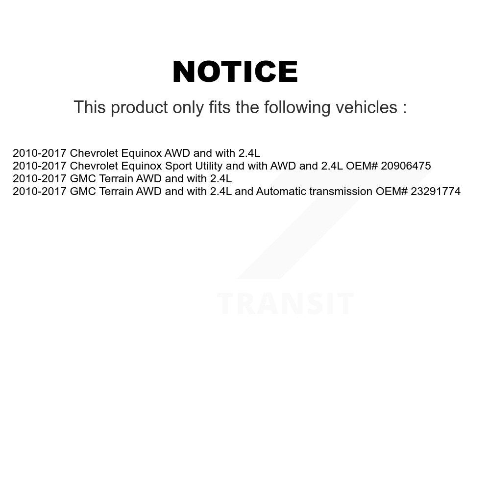 [Avant et Arrière] Arbre de transmission CV pour Chevrolet Equinox GMC Terrain KCV-100180