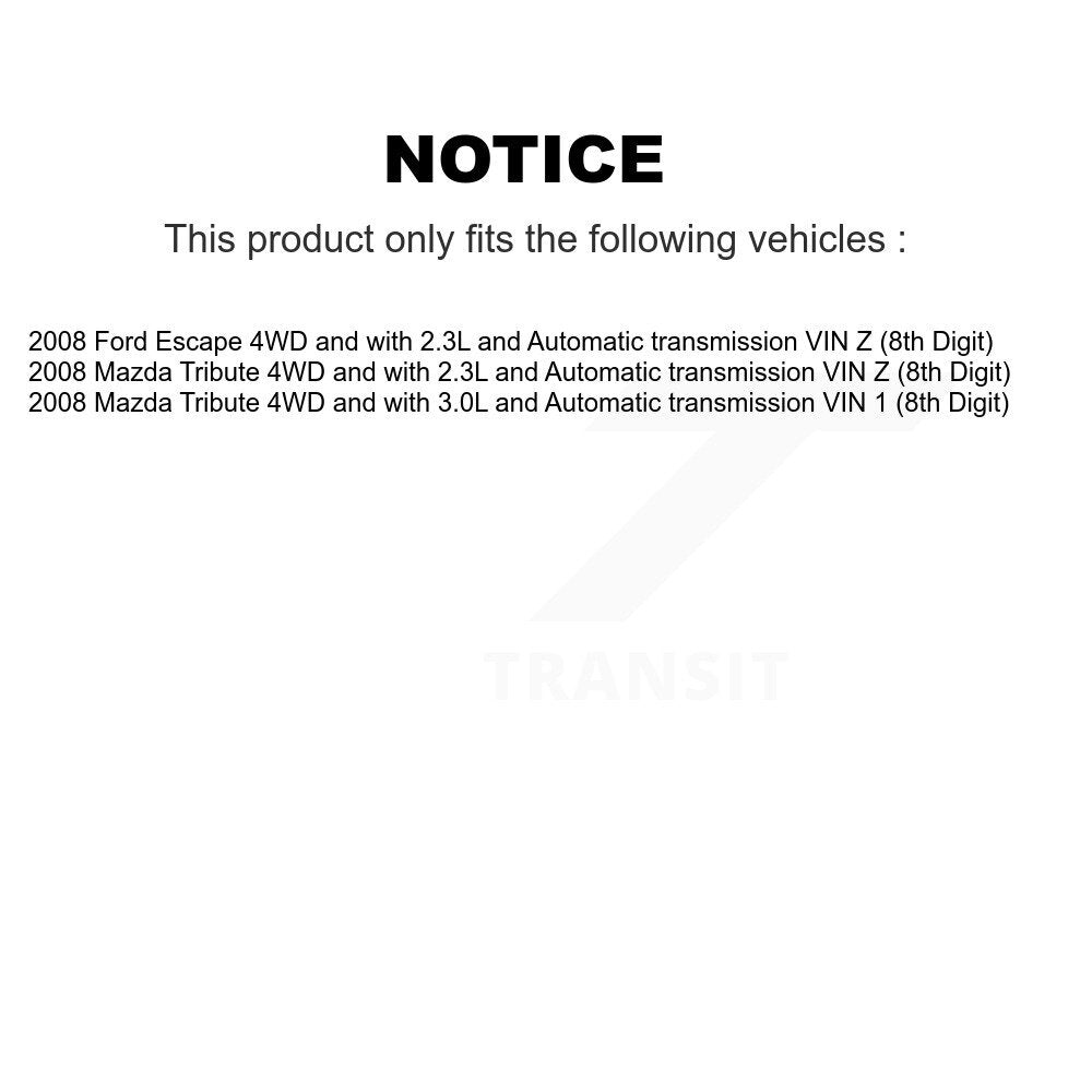 [Avant et Arrière] Arbre de transmission CV pour 2008 Ford Escape Mazda Tribute KCV-100185