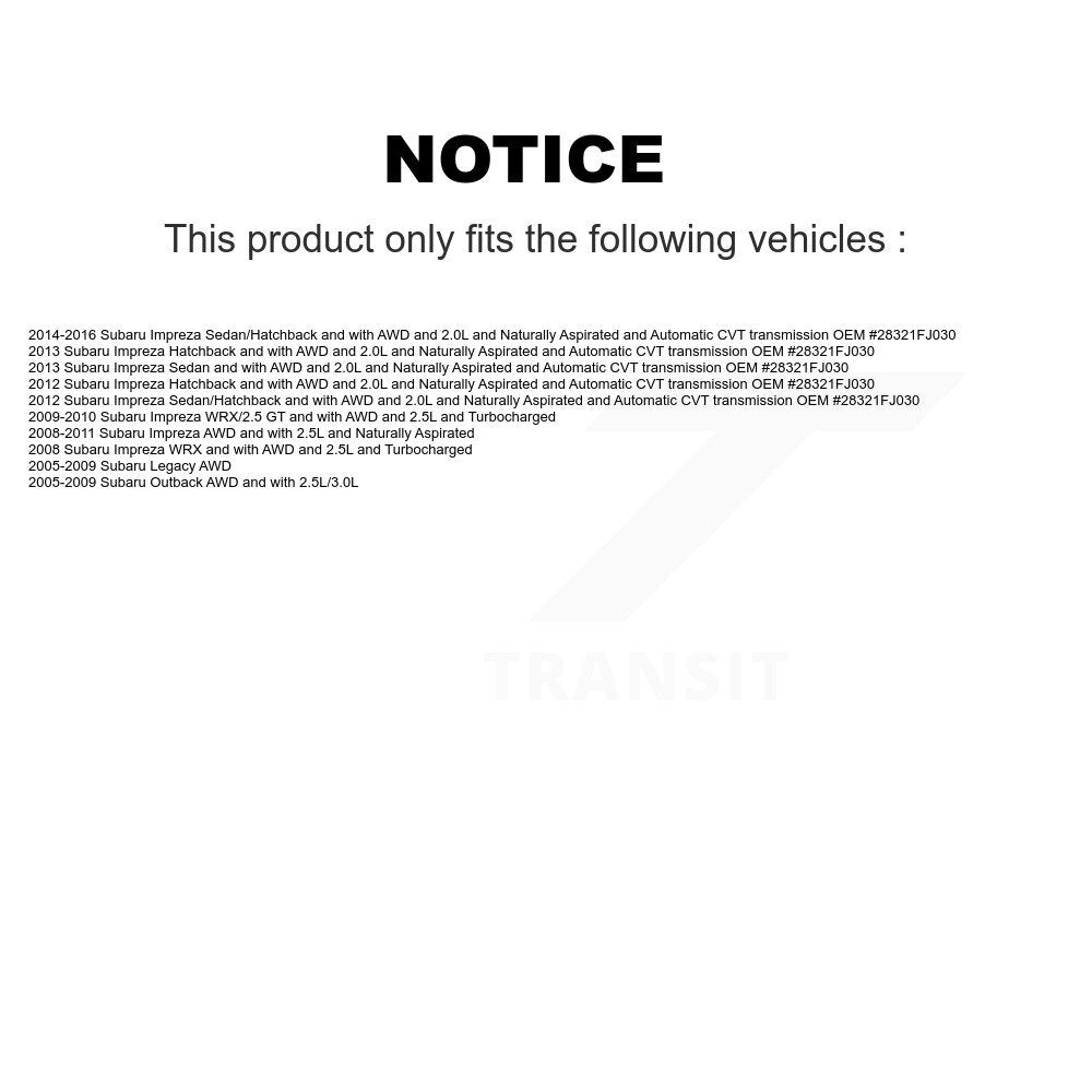 [Avant] Arbre de transmission CV pour Subaru Impreza Outback Legacy KCV-100295