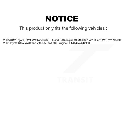 [Avant] Arbre de transmission CV pour Toyota RAV4 4WD with 3.5L GAS engine KCV-100299