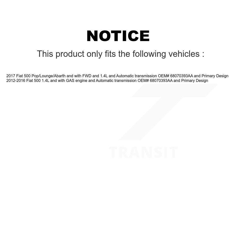[Avant] Arbre de transmission CV pour Fiat 500 Primary Design KCV-100343