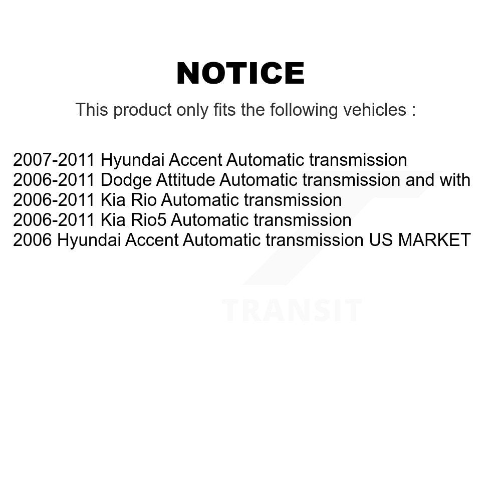 [Avant] Arbre de transmission CV pour 2006-2011 Hyundai Accent Kia Rio Rio5 Dodge Attitude KCV-100345