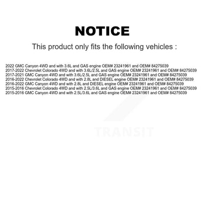 [Avant] Arbre de transmission CV pour Chevrolet Colorado GMC Canyon KCV-100346