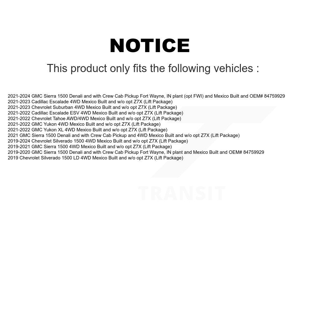 [Avant] Arbre de transmission CV pour Chevrolet GMC Silverado 1500 Sierra Yukon Tahoe LD Cadillac KCV-100358