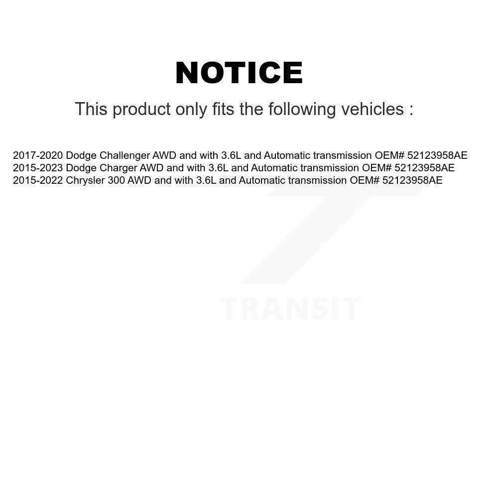 [Arrière] Arbre de transmission CV pour Dodge Charger Chrysler 300 Challenger KCV-100380