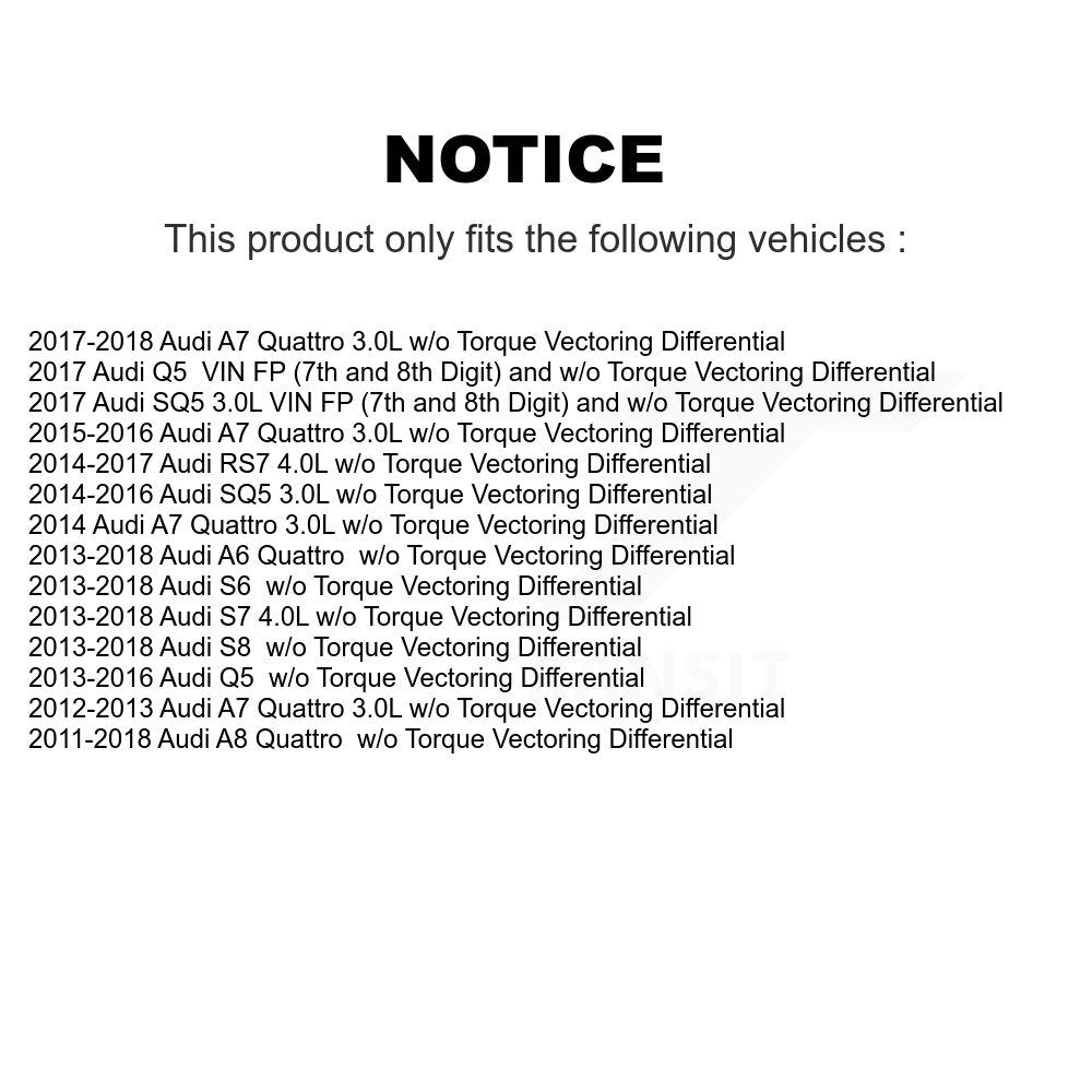 [Arrière] Arbre de transmission CV pour Audi Q5 A6 Quattro A7 SQ5 A8 S6 RS7 S7 S8 KCV-100394