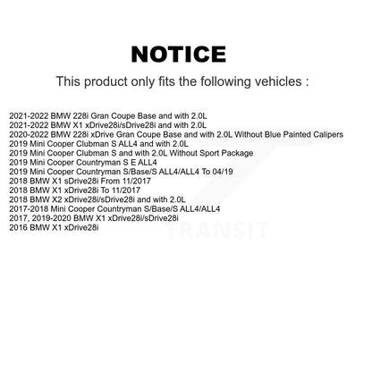 [Avant et Arrière] Plaquette de frein pour BMW X1 Mini Cooper Countryman X2 228i KCW-100048
