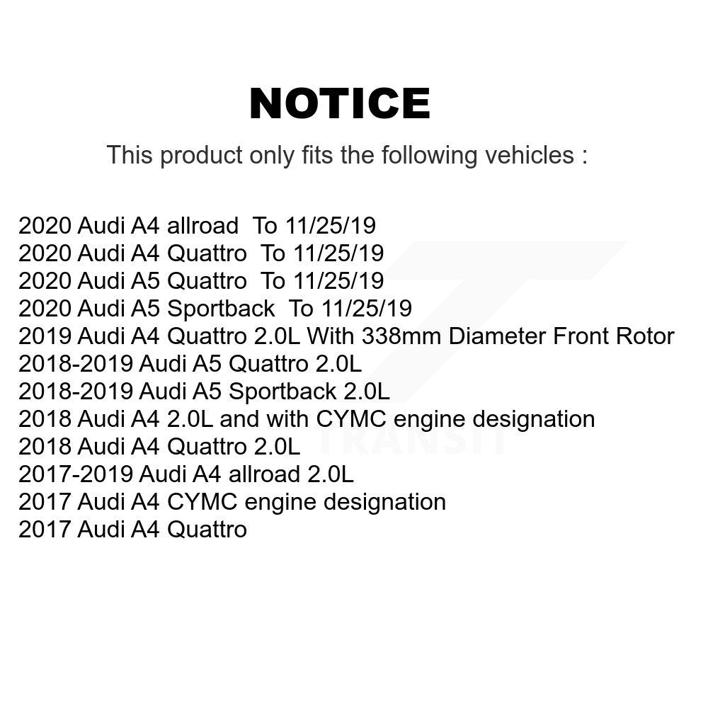 [Avant et Arrière] Plaquette de frein pour Audi A4 Quattro A5 Sportback allroad KCW-100083