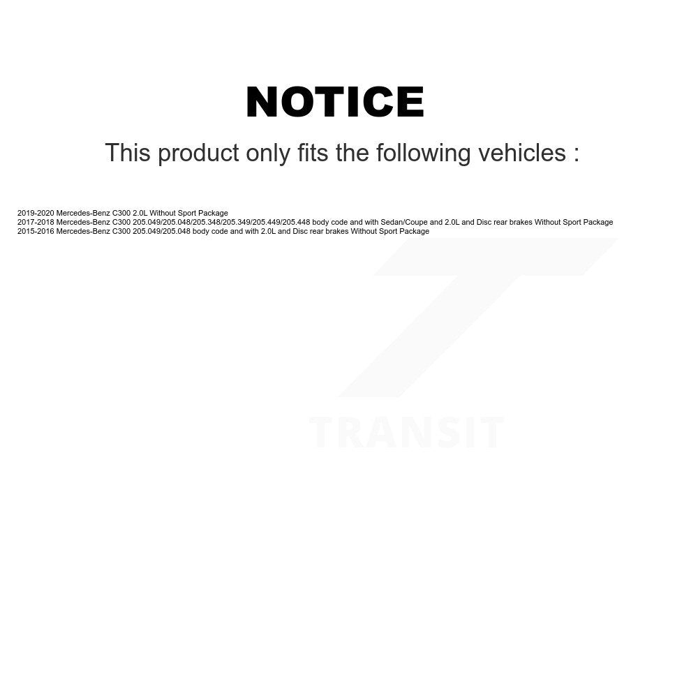 [Avant et Arrière] Plaquette de frein pour Mercedes-Benz C300 Without Sport Package KCW-100309