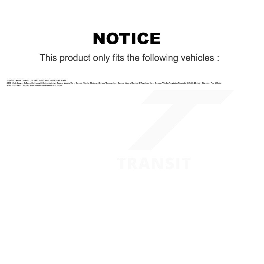 [Avant] Plaquette de frein pour Mini Cooper With 294mm Diameter Rotor KCW-100458