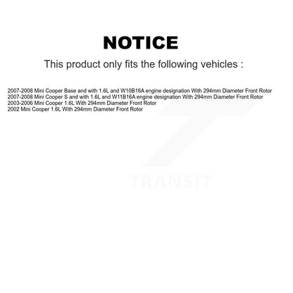 [Avant] Plaquette de frein pour Mini Cooper With 294mm Diameter Rotor KCW-100467