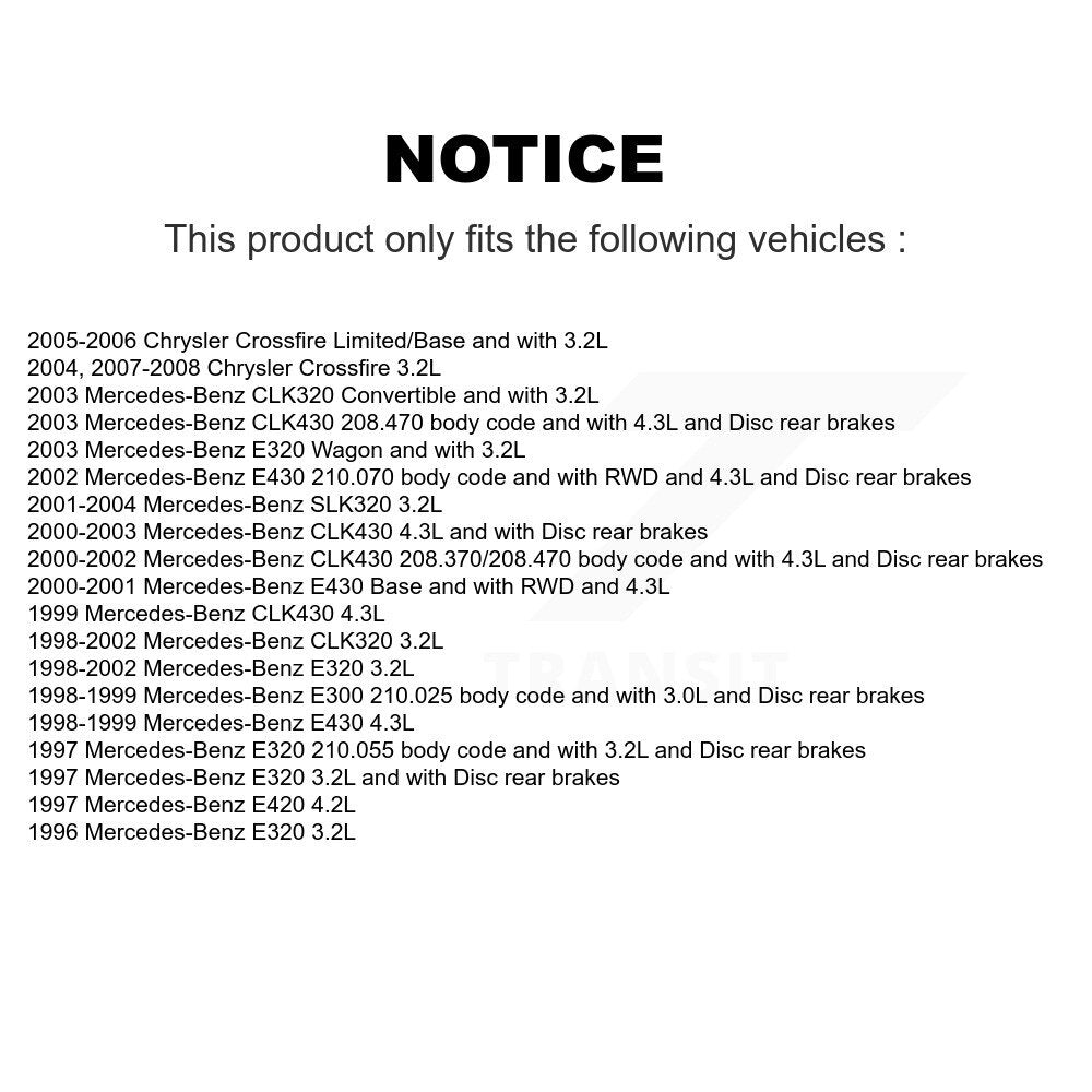 [Avant] Plaquette de frein pour Mercedes-Benz E320 Chrysler Crossfire CLK320 KCW-100485
