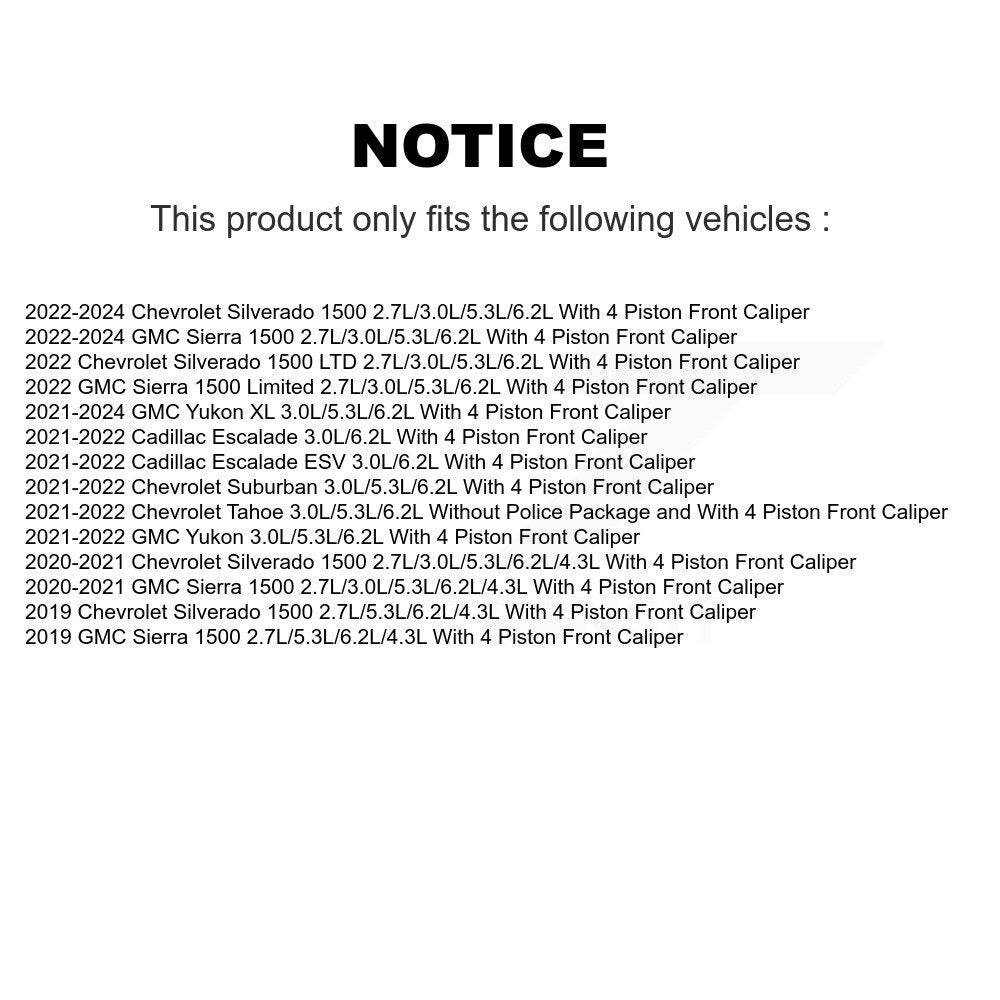 [Avant] Plaquette de frein pour GMC Chevrolet Silverado 1500 Sierra XL KCW-100700