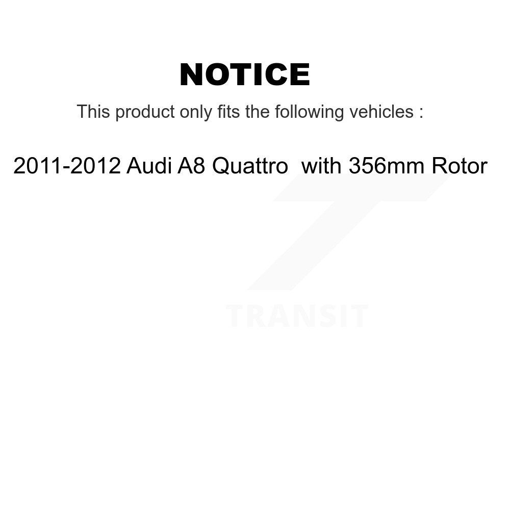 [Arrière] Plaquette de frein pour 2011-2012 Audi A8 Quattro with 356mm Rotor KCW-100784