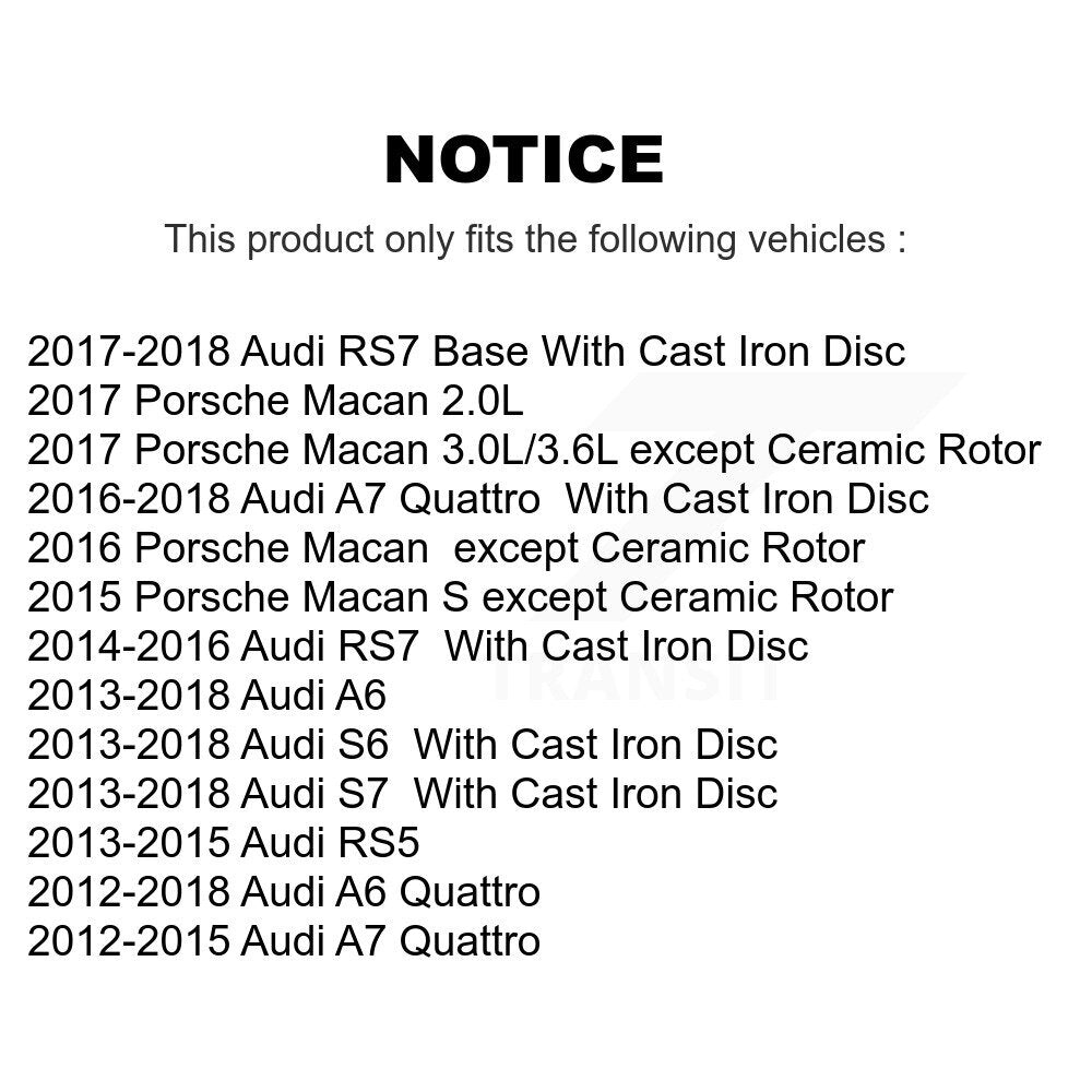 [Arrière] Plaquette de frein pour Audi Porsche Macan A6 Quattro A7 RS5 S6 RS7 S7 KCW-100897