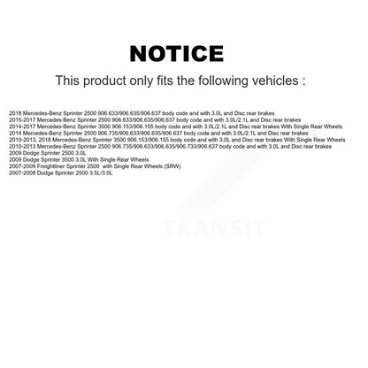 [Arrière] Plaquette de frein pour Mercedes-Benz Sprinter 2500 3500 Dodge KCW-100936