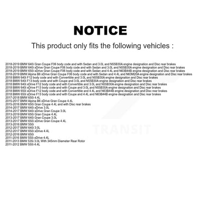 [Arrière] Plaquette de frein pour BMW 550i xDrive 650i Gran Coupe 640i 535i B6 KCW-100951