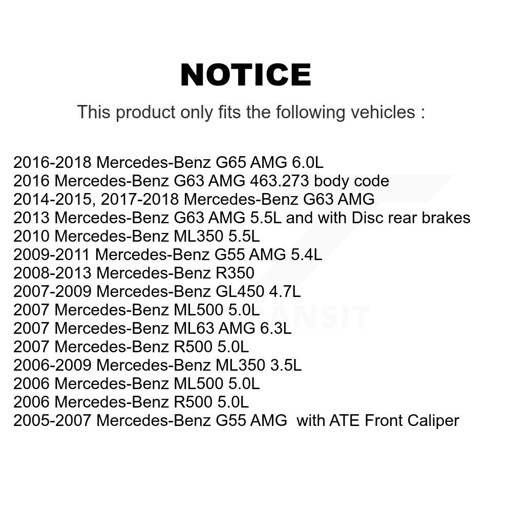 [Arrière] Plaquette de frein pour Mercedes-Benz ML350 R350 G63 AMG GL450 ML500 KCW-100958