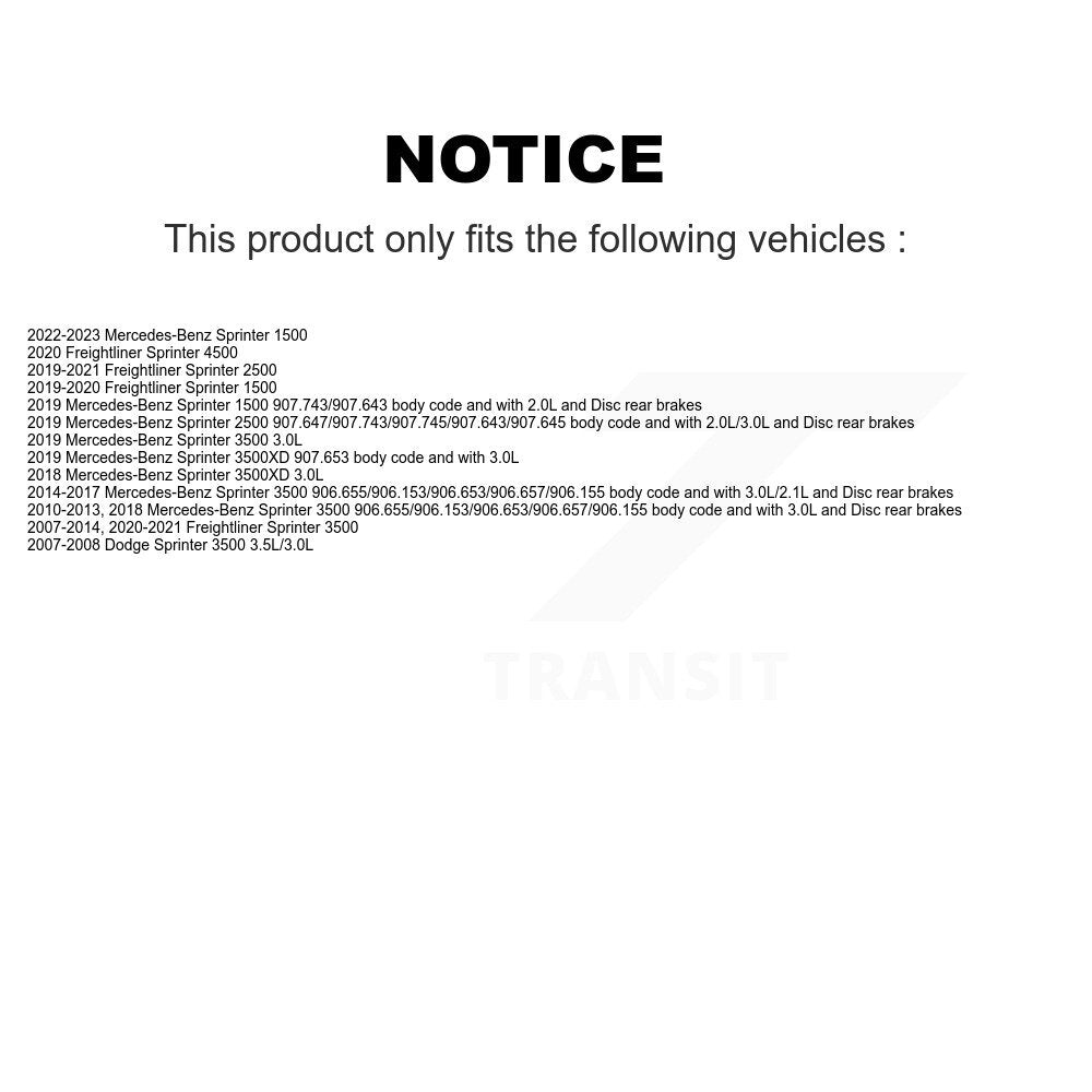 [Avant] Plaquette de frein pour Mercedes-Benz Sprinter 3500 2500 KCW-101160