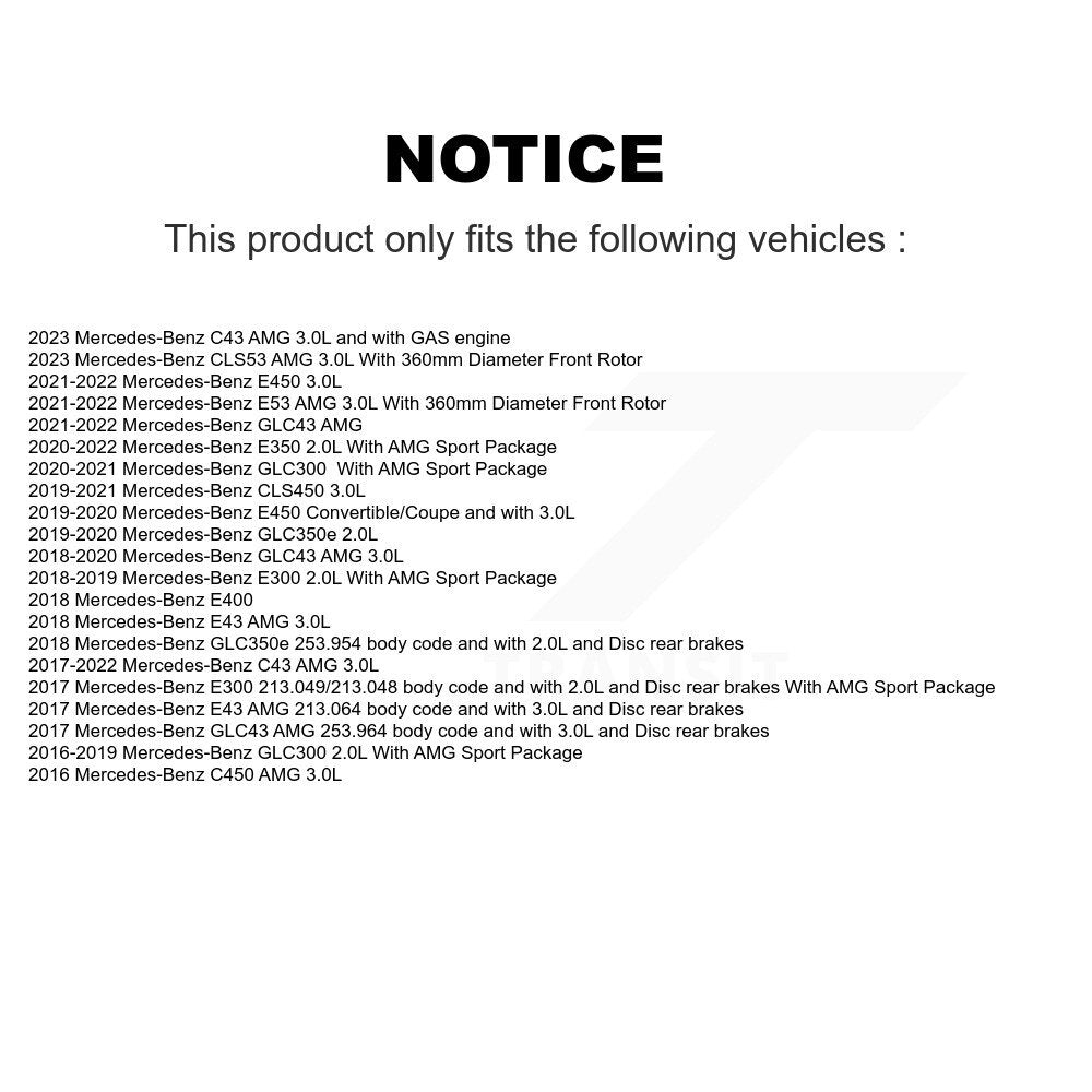 [Avant] Plaquette de frein pour Mercedes-Benz GLC300 C43 AMG GLC43 E450 KCW-101193