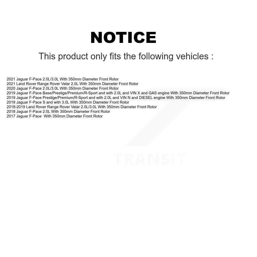 [Avant] Plaquette de frein pour Jaguar F-Pace Land Rover Range Velar KCW-101225