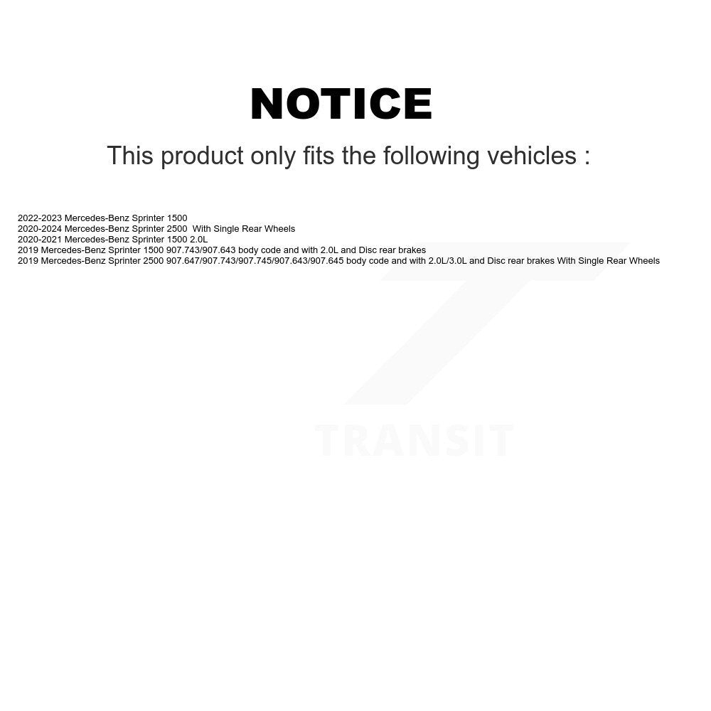 [Arrière] Plaquette de frein pour Mercedes-Benz Sprinter 2500 1500 KCW-101263