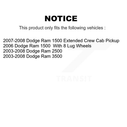 [Avant + Arrière] Kit de plaquette (céramique) de frein pour Dodge Ram 2500 1500 3500 KCX-100042