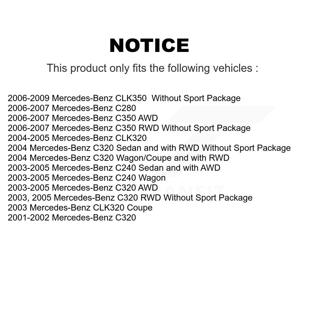 [Avant + Arrière] Kit de plaquette (céramique) de frein pour Mercedes-Benz C240 CLK350 C320 C280 CLK320 C350 KCX-100046