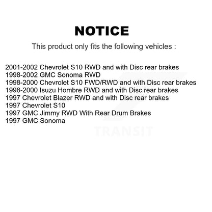 [Avant + Arrière] Kit de plaquette (céramique) de frein pour Chevrolet S10 GMC Sonoma Blazer Jimmy Isuzu Hombre KCX-100057