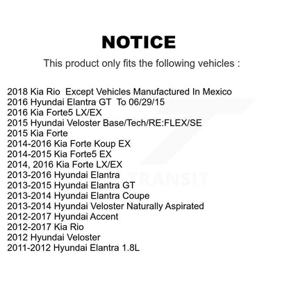 [Avant + Arrière] Kit de plaquette (céramique) de frein pour Hyundai Elantra Kia Accent Forte Rio Veloster GT Forte5 Coupe Koup KCX-100062