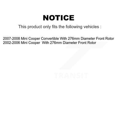 [Avant + Arrière] Kit de plaquette (céramique) de frein pour Mini Cooper avec 276mm Diameter Rotor KCX-100075