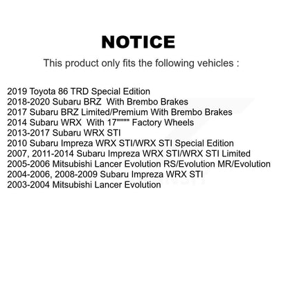 [Avant + Arrière] Kit de plaquette (céramique) de frein pour Subaru Impreza Mitsubishi Lancer WRX STI BRZ Toyota 86 KCX-100109