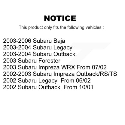 [Avant + Arrière] Kit de plaquette (céramique) de frein pour Subaru Outback Impreza Forester Legacy Baja KCX-100110