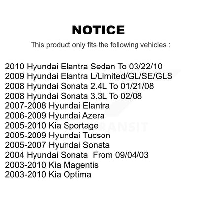 [Avant + Arrière] Kit de plaquette (céramique) de frein pour Hyundai Sonata Kia Elantra Optima Sportage Tucson Azera Magentis KCX-100189