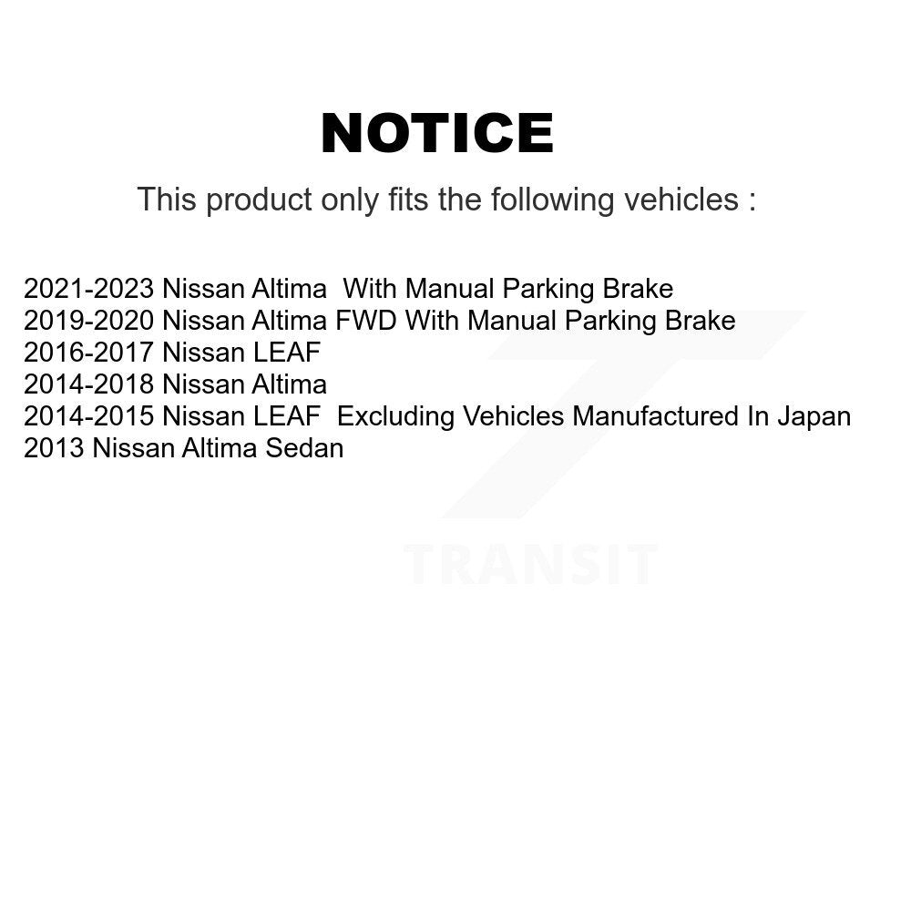 [Avant + Arrière] Kit de plaquette (céramique) de frein pour Nissan Altima LEAF KCX-100210