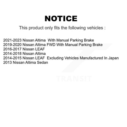 [Avant + Arrière] Kit de plaquette (céramique) de frein pour Nissan Altima LEAF KCX-100210