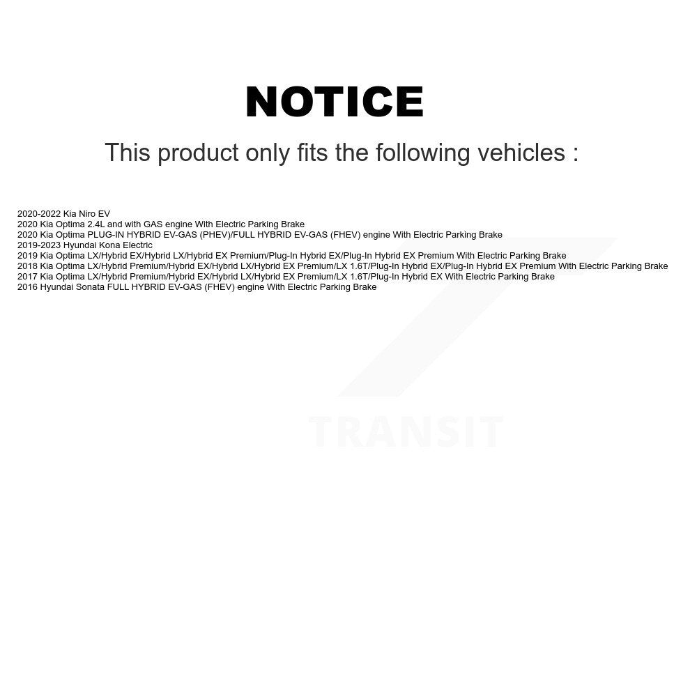 [Avant + Arrière] Kit de plaquette (céramique) de frein pour Kia Optima Hyundai Sonata Niro EV Kona Electric KCX-100246